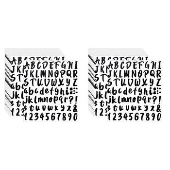 1440 штук 20 листов самоклеящихся виниловых наклеек с буквенным обозначением алфавита для почтового ящика, двери (черный, 1 дюйм)