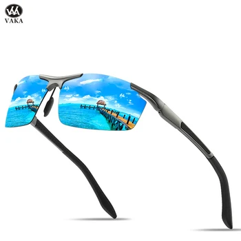 2023 Vaka Алюминиевые Наружные Роскошные Солнцезащитные очки Мужские Поляризованные Солнцезащитные очки без оправы в спортивном стиле Мужские Очки для вождения HD UV400 Очки