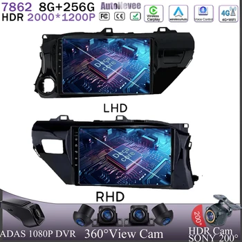 Автомобильный Android Для Toyota Hilux Revo RHD LHD 2016-2019 Головное Устройство Авто Радио GPS 5G WIFI Навигация Мультимедийный Плеер Без 2din DVD
