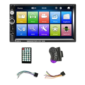 7-дюймовый автомобильный стереозвук с двойным Din, Bluetooth MP5 плеер, USB FM Мультимедийное радио, поддержка синхронизации с мобильным телефоном