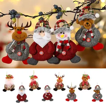 2023 Рождественская Елка Кулон Плюшевая Кукла Украшения Санта Клаус Снеговик И Лось Украшения Для Дома Рождественский Подарок ElfKids Merry Q7X7