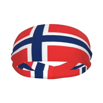 Повязка на голову Флаг Норвегии Повязка на голову Лента для тенниса Тренажерный зал Фитнес Головные уборы Аксессуары для волос