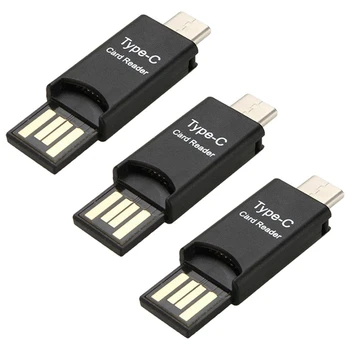 3X USB 3.1 Type C Адаптер для чтения карт USB-C к Micro-SD TF для ПК и мобильного телефона