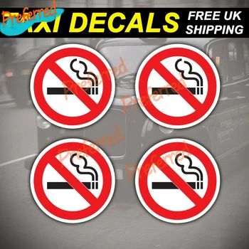 4x Предупреждение о запрете курения, наклейка для такси, магазина, цветные наклейки для стен, окон