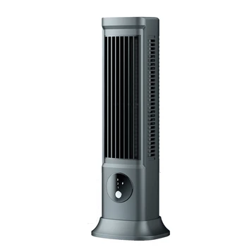 Бесшумный настольный башенный вентилятор Портативный кондиционер с USB-аккумулятором, 3 скорости (черный)