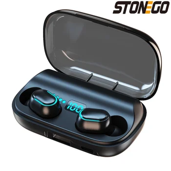 STONEGO TWS Bluetooth 5.0 Настоящие Беспроводные Стереонаушники С Шумоподавлением И Сенсорным Цифровым Дисплеем Спортивная Гарнитура