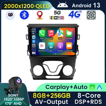 Android 13 Auto Carplay Для Ford Mondeo 5 Fusion 2012-2014 Автомобильный Радио Мультимедийный Видеоплеер GPS Навигация Стерео 360 Камера