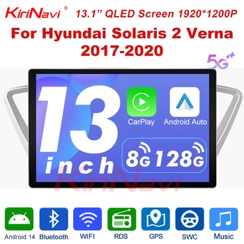 13,1 ”Автомагнитола, головное устройство, GPS-навигация, система Android 14 для Hyundai Solaris 2 Verna 2017 2020 Мультимедийные DVD-плееры