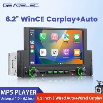 6,2-дюймовый автомобильный радиоприемник 1 Din CarPlay Android Auto Multimedia Player Bluetooth Автомагнитола для Volkswagen Nissan Honda Opel TOYOTA Ford