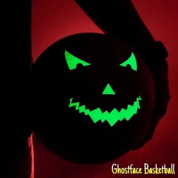 Флуоресцентный баскетбольный мяч Ghost Face Halloween Creative 7 Basketball, устойчивый к истиранию, PU, светящийся тренировочный мяч для баскетбольной игры