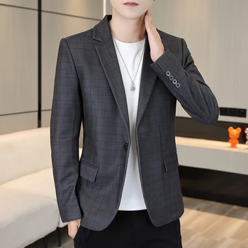 2023 four seasons, новый бутик для красивого досуга, высококачественная корейская версия модного трендового тонкого мужского маленького костюма