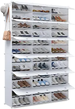 Портативный органайзер для обуви 36 сеток, полка-башня, шкаф для хранения, Подставка с возможностью расширения для каблуков, ботинок, тапочек, белый
