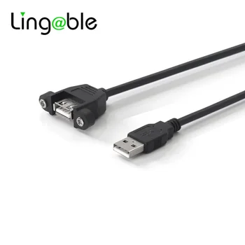 Удлинительный кабель USB 2.0 A от мужчины к женщине M / F черный с кронштейном для крепления на панели для корпуса компьютера 50 см