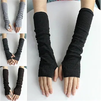 Зимние длинные шерстяные перчатки без пальцев горячего цвета с оригинальным рукавом по индивидуальному заказу