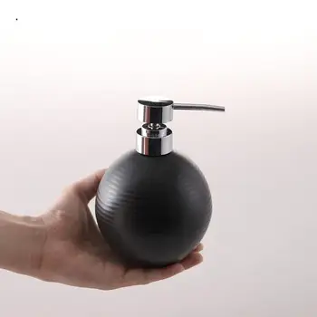 Контейнер для лосьона из скандинавской черной керамики, бутылочка для дозирования шампуня, геля для душа, Аксессуары для ванной комнаты, Дозатор мыла для рук