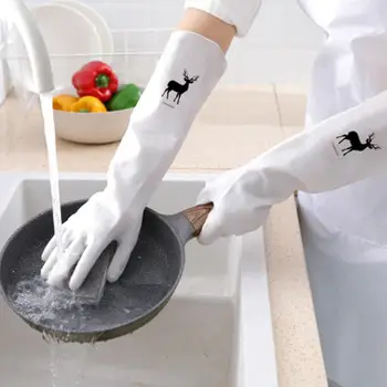 Женские водонепроницаемые перчатки для мытья посуды из латекса, прочная кухонная уборка, домашняя работа по дому, инструменты для мытья посуды