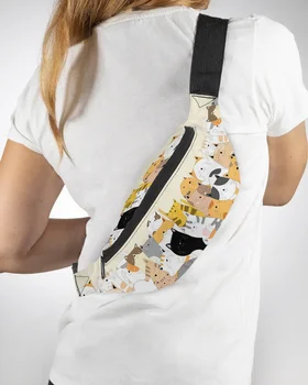 Мультяшный Кот, Мужской кошелек, женская поясная сумка, поясная сумка, кошелек, большая поясная сумка для телефона, сумка для кошелька, водонепроницаемые набедренные сумки типа 