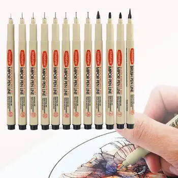 Сверхтонкие маркеры для манги, практичный штрих, Водонепроницаемая линия, рисование пером, художественное рисование игольчатой ручкой