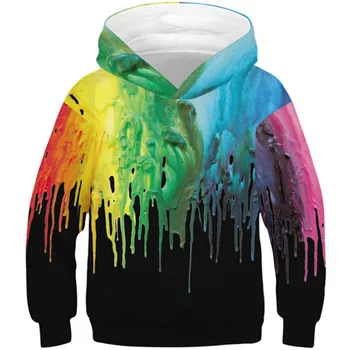 Новая мода 2020 года, подростковые 3D Толстовки для девочек и мальчиков, горы, дым, Разноцветные краски, Принт Галактики, Толстовки с капюшоном, Детский пуловер, одежда