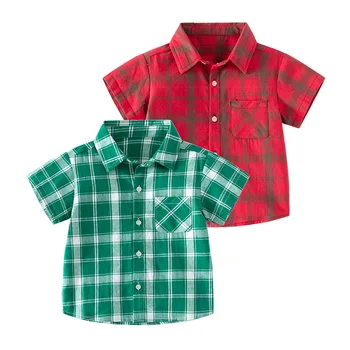 Хлопковые рубашки для мальчиков, летние хлопковые топы для малышей, детская одежда