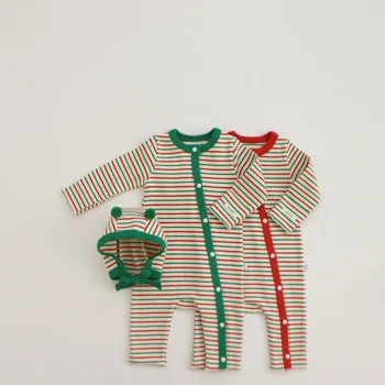 Рождественская одежда MILANCEL, полосатый комбинезон, комбинезоны для мальчиков, комбинезоны для новорожденных