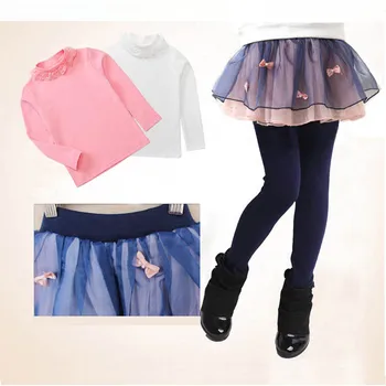 Комплект одежды для девочек-подростков Весна-осень, милая юбка-пачка для больших девочек с длинными рукавами, брюки-2шт. Подростковая одежда