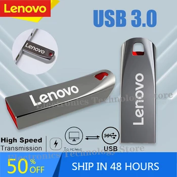 2024 Новый Lenovo USB 3.0 OTG U Disk Оригинальный Флэш-накопитель емкостью 2 ТБ Высокоскоростной Металлический Флеш-Накопитель емкостью 1 ТБ Реальная Емкость Memory Stick 512GFor PC