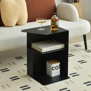 Металлический приставной столик в скандинавском стиле, боковой шкаф, гостиная, Креативная Прикроватная тумбочка в форме маленькой квартиры, Маленький журнальный столик, Маленький столик