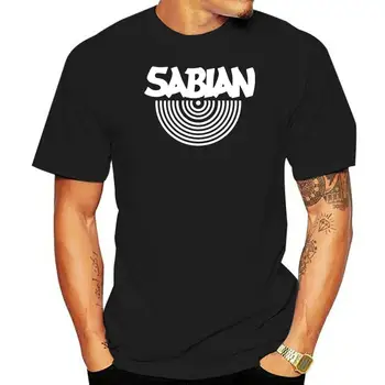 Sabian Percussion Drums Логотип Cymbal Черная футболка Мужская футболка от S до 3Xl