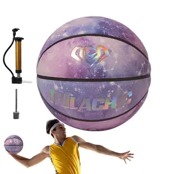 Голографический Отражающий Баскетбол Светоотражающий Самосветящийся Голографический баскетбол Размер 7 Внутренний Наружный Уличный Композитный полиуретан