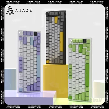 AJAZZ AK820 Pro Механическая клавиатура, TFT-экран, Многофункциональная ручка, игровая клавиатура, Трехрежимная Горячая замена, RGB-прокладка, Офис Mac