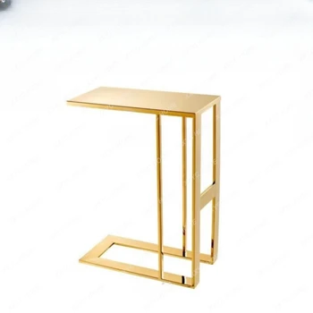 Приставной столик Nordic C-образной формы, столик на краю дивана, прикроватная тумбочка, изделия из матового матового металла