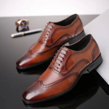 Весенняя деловая официальная одежда, Кожаная обувь, мужская молодежная британская повседневная обувь с мягкой подошвой, увеличивающая рост невесты, Inso