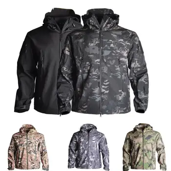 Уличная военная мягкая оболочка, тактическая куртка, осенне-зимняя мужская походная походная охотничья водонепроницаемая ветрозащитная спортивная теплая куртка