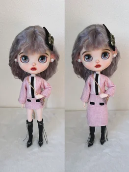 Одежда для куклы Blythe подходит для куклы 1/6 размера ob22-24, новый розовый топ с небольшим ароматом и юбка с запахом от бедер или длинная юбка