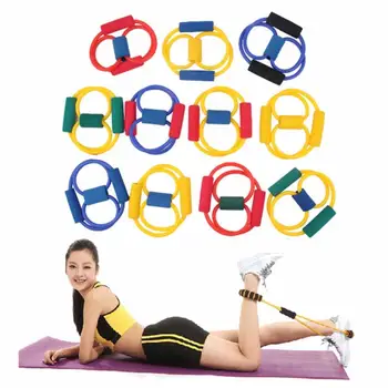 1шт Эспандер для грудной клетки 8-го типа с сопротивлением, Веревочная тренировка, фитнес-упражнения, трубка для йоги, спортивный тренажер для подтягивания