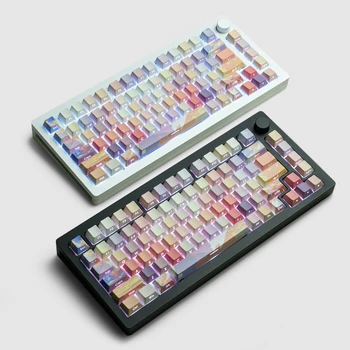 ECHOME Mount Fuji Theme Keycap Боковая Буква Полупрозрачный колпачок для клавиатуры из ПБТ, Вишневый профиль, креативный колпачок для механической клавиатуры