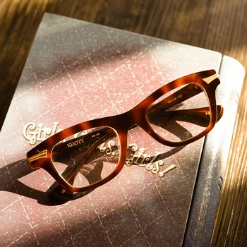 Японская Ручная работа, оправа для очков толщиной 8 мм, ретро-оправа для мужчин, Женская оправа для очков при оптической близорукости, Модные очки для чтения по рецепту