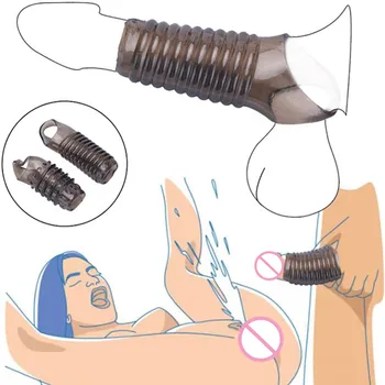 Безопасный силиконовый многоразовый рукав для пениса Задерживает эякуляцию, стимулирует женский клитор, эротические игрушки, игры для взрослых, секс-игрушки для пар