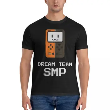 Мужская футболка с рисунком, винтажная футболка из чистого хлопка, футболка Dream SMP с коротким рукавом, одежда с круглым вырезом и принтом