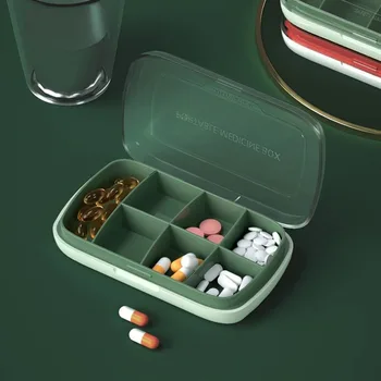 2ШТ Контрастного цвета Прозрачная Видимая коробка для лекарств с матовой крышкой Портативный ящик для хранения лекарств большой емкости с семью отделениями
