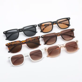 2024 Новые модные солнцезащитные очки в стиле ретро, женские очки простого дизайна, очки в квадратной оправе с большой оправой, солнцезащитные очки в стиле панк UV400