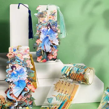 Набор закладок для пейзажной живописи из чистого картона Lotus Bookmark Kit с 25 шт. красочной подвеской-кисточкой Идеально подходит для проектов 