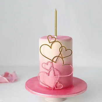 Топпер для свадебного торта в форме сердца в форме сердца Украшение торта на День Святого Валентина Украшение десертной вечеринки