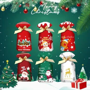 1 комплект рождественских мешочков для конфет Снеговик Многофункциональный контейнер для печенья Бисквит Праздничный подарок на День рождения