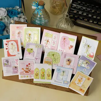5шт мини-открыток с сухими цветами, маленьких цветочных открыток для детей, свадьбы, дня святого Валентина 