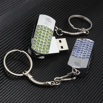 JASTER Metal Crystal USB Флэш-накопитель 128 ГБ Бесплатный Пользовательский логотип, Красивая карта памяти 64 ГБ, Бесплатное кольцо для ключей, Креативный Подарочный флеш-накопитель 32 ГБ
