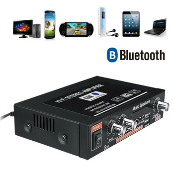 800 Вт Домашние Автомобильные Усилители Мощности 2-канальный Bluetooth Объемный Звук FM USB Пульт Дистанционного Управления Mini HIFI Digital Stereo Amp