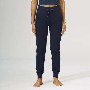 Женские брюки Lulu с высокой талией, свободные, эластичные, повседневные штаны для фитнеса и йоги с карманами, Дышащие спортивные штаны для бега трусцой на завязках на открытом воздухе