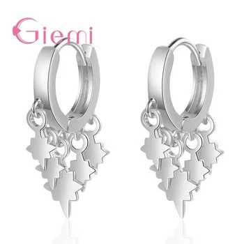 Модные Серьги-звезды из стерлингового серебра 925 пробы, Маленькие серьги-кольца для женщин, корейские серьги-кольца, подарочные украшения
